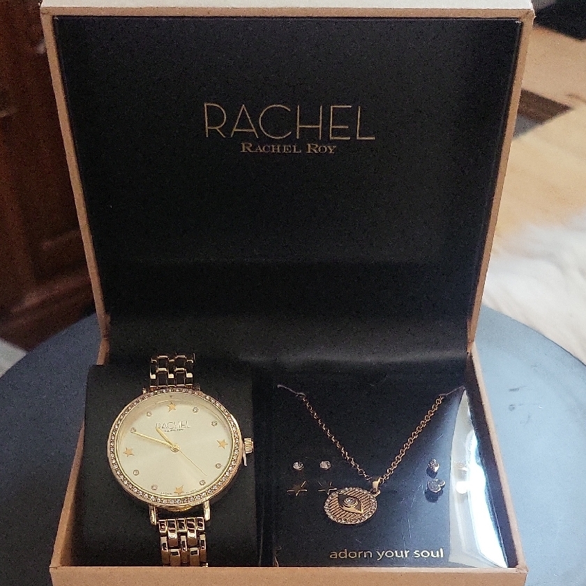 Rachel Rachel Roy Gold Watch And Necklace Set 35$
